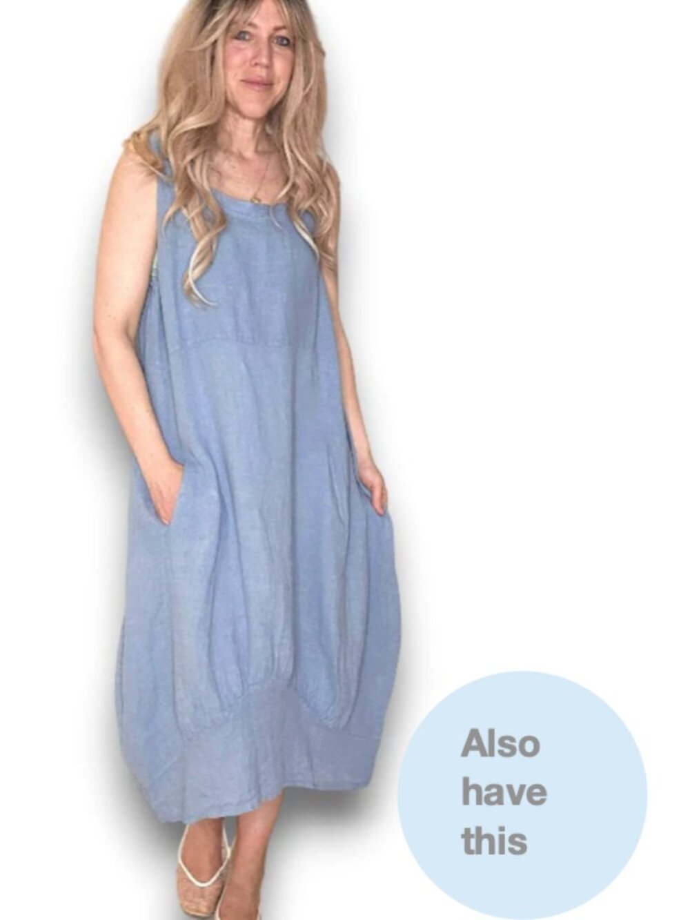 Lungo L'arno Linen Dress Womens Size Large White Floral Midi Coastal Beach - Picture 8 of 8
